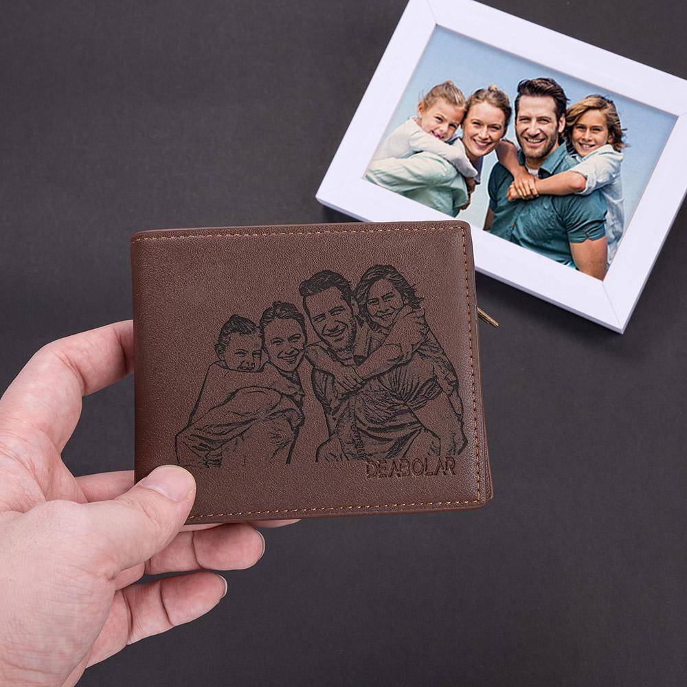 Personalized Photo Leather Card Hold Wallet for Men