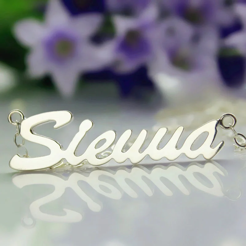 Sienna Style Name Necklace in Sterling Silver