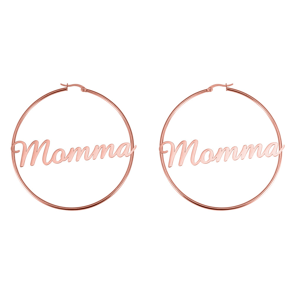 Personalized 1 Name Hoops Earring