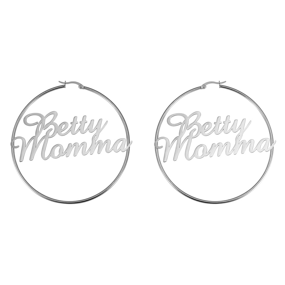 Personalized 2 Names Hoops Earring