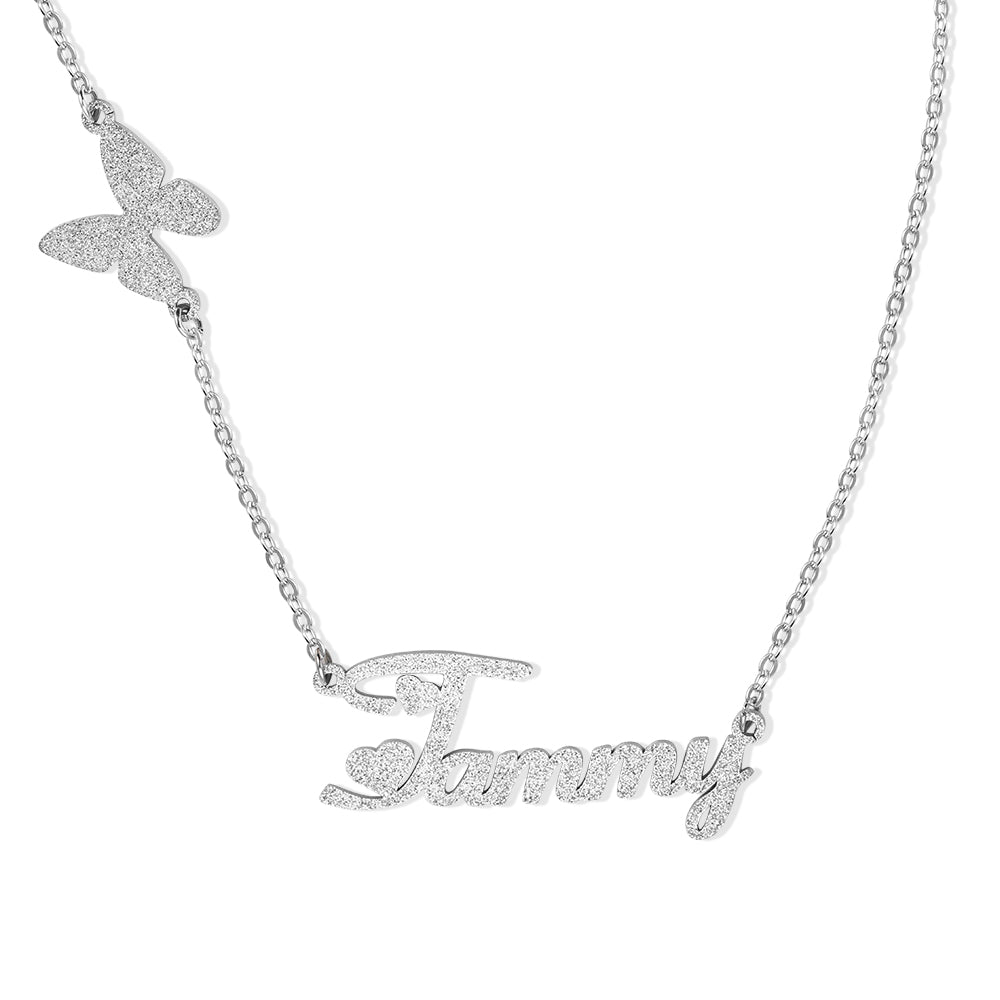 Custom Fashion Butterfly Clavicle Name Necklace