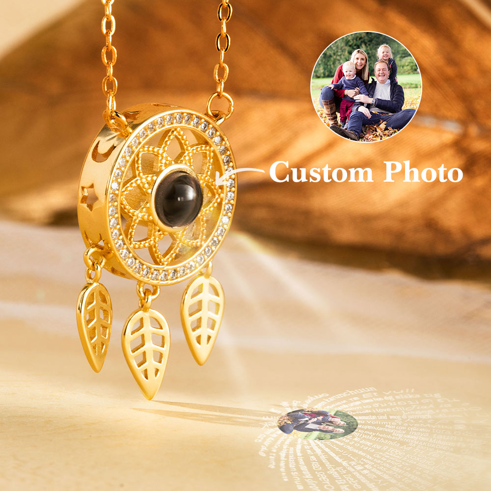 Custom Projection Photo Dreamcatcher Necklace Photo Only