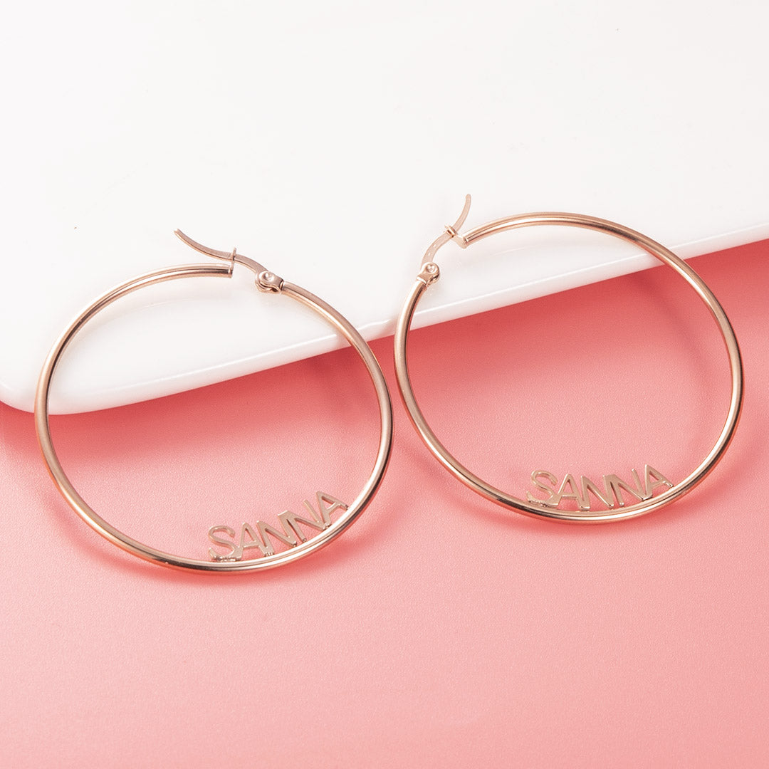 Personalized Name Hoop Earrings