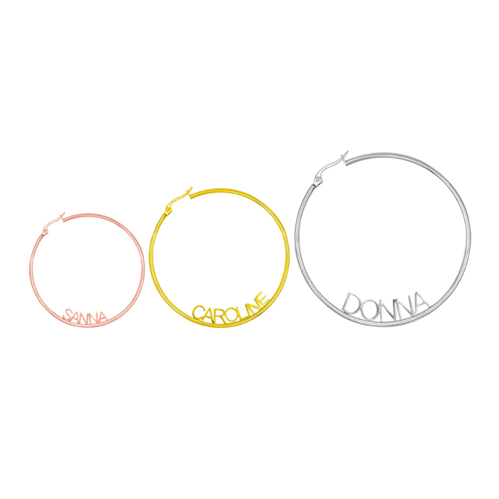 Personalized Name Hoop Earrings