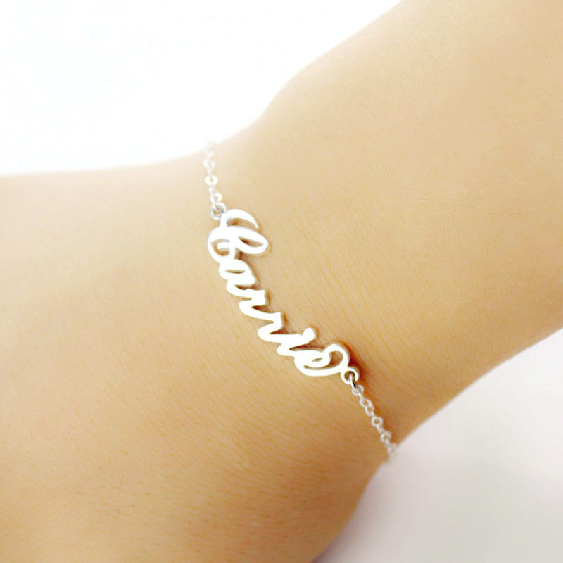 Personalized Sterling Silver Carrie Name Bracelet