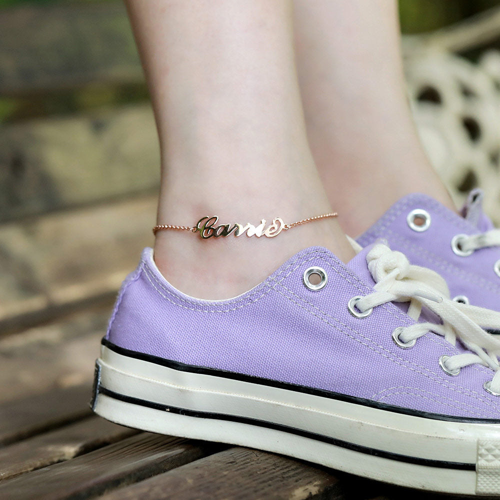 Personalized Name Anklet Stainless Steel