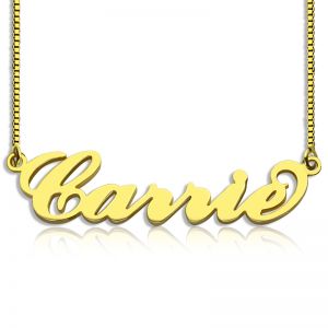 Personalized Box Chain Carrie Name Necklace Silver