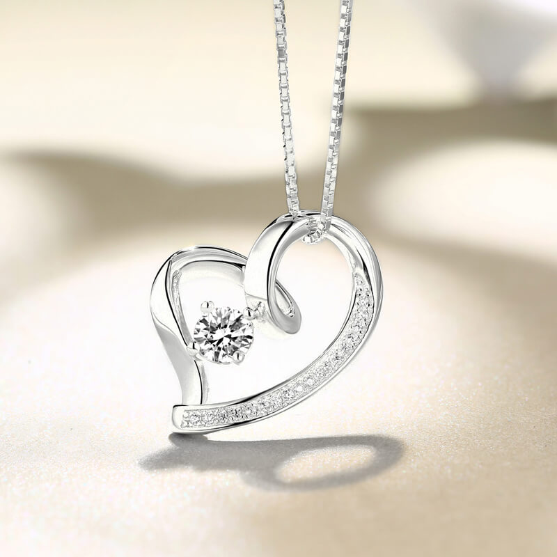 Love In Your Heart Birthstone Necklace Sterling Silver