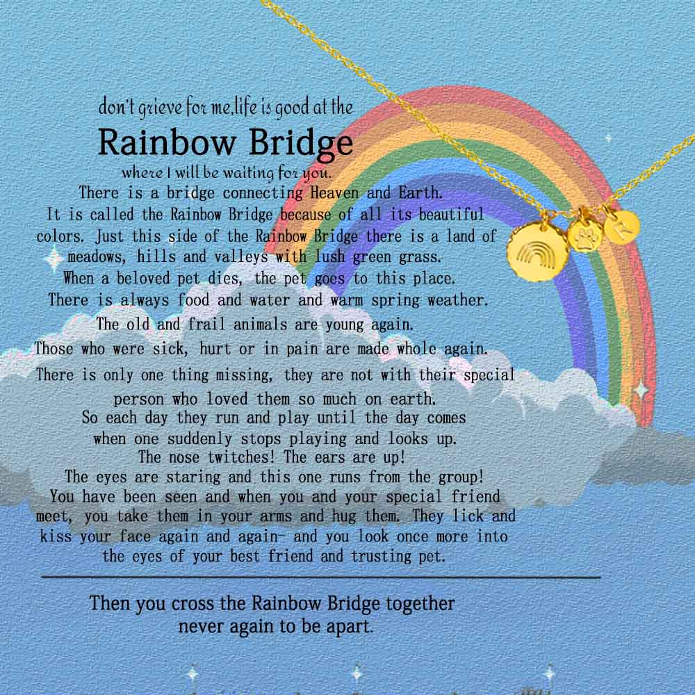 Personalized Rainbow Bridge Pet Memorial Necklace