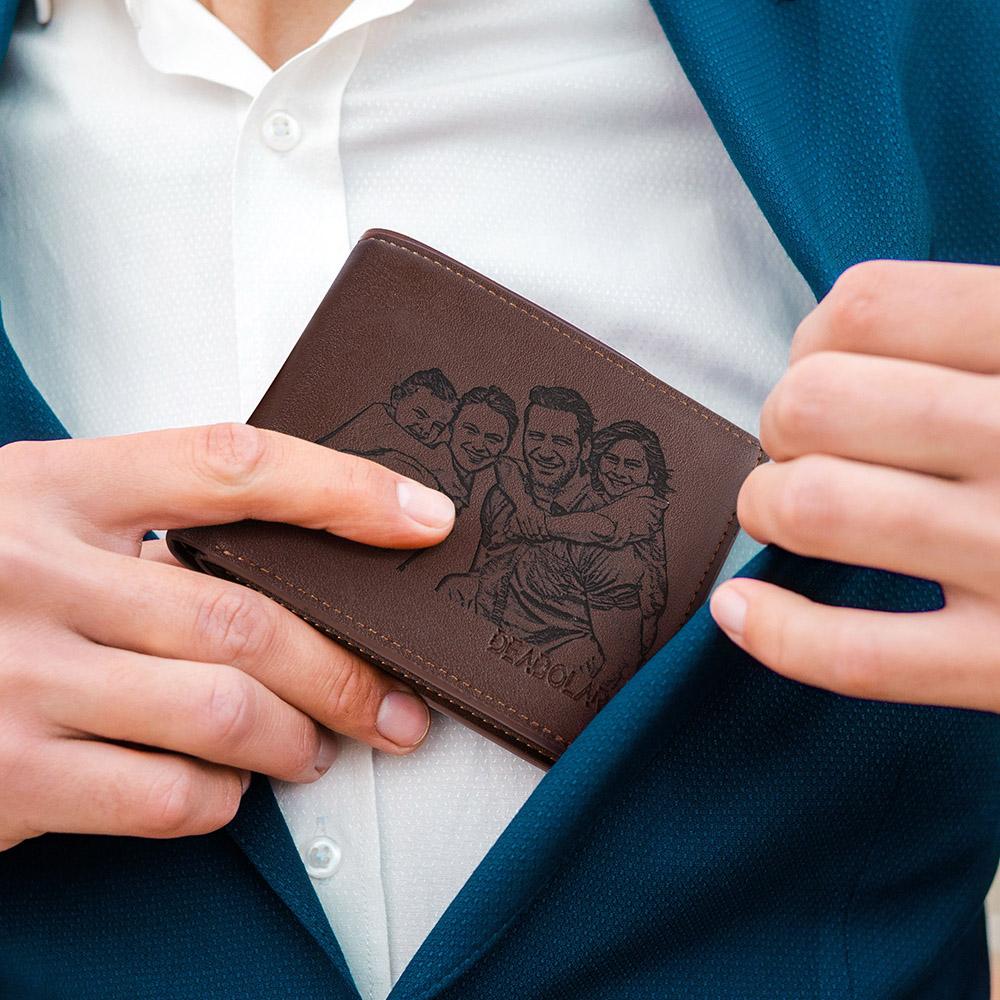 Personalized Photo Leather Card Hold Wallet for Men