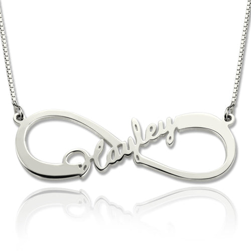 Personalized Infinity Name Necklace Sterling Silver