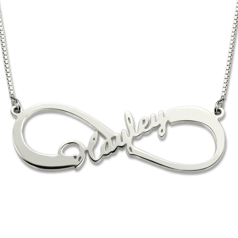 Personalized Infinity Name Necklace Sterling Silver