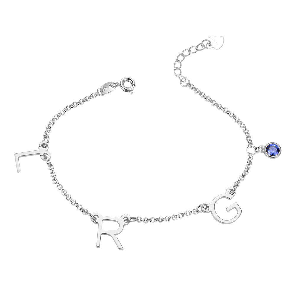 Personalized Initial Anklet-Sterling Silver 925