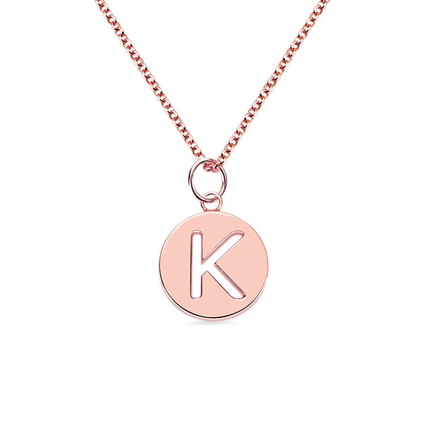 Personalized Cut Out Initial Disc Necklace