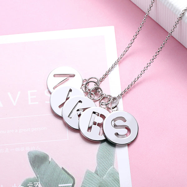 Personalized Cut Out Initial Disc Necklace