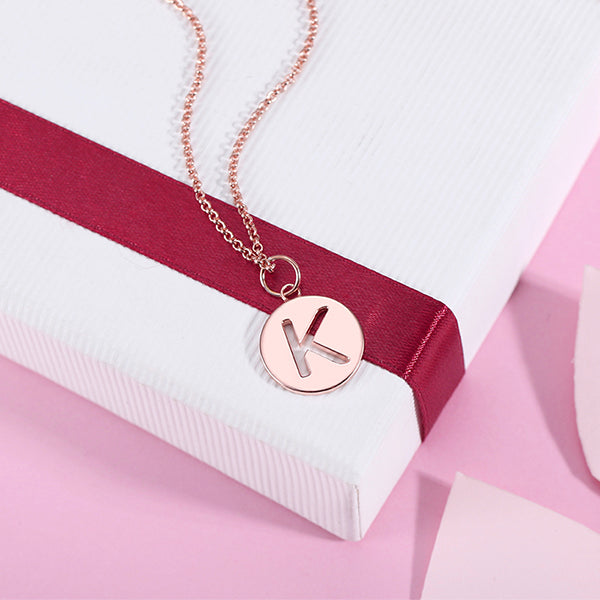 Personalized Cut Out Initial Disc Necklace