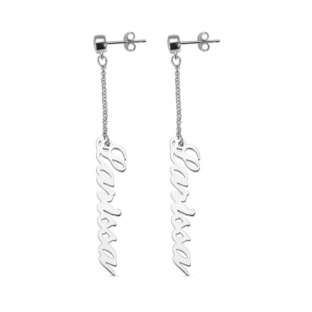 Personalized Name Chain Drop Earring