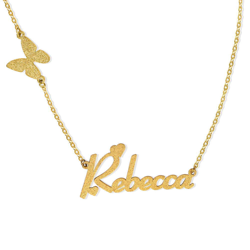 Custom Fashion Butterfly Clavicle Name Necklace