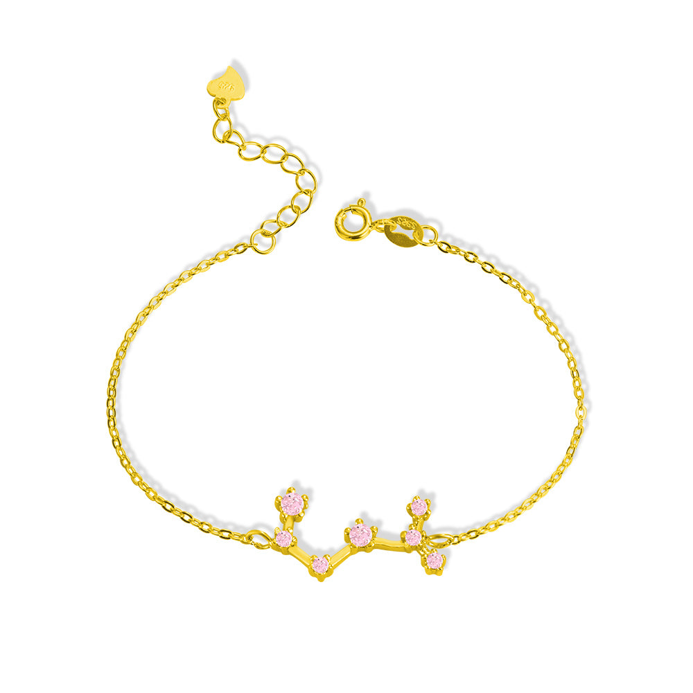 Zodiac Bracelet & Constellation Anklet with Birthstone - Star Style