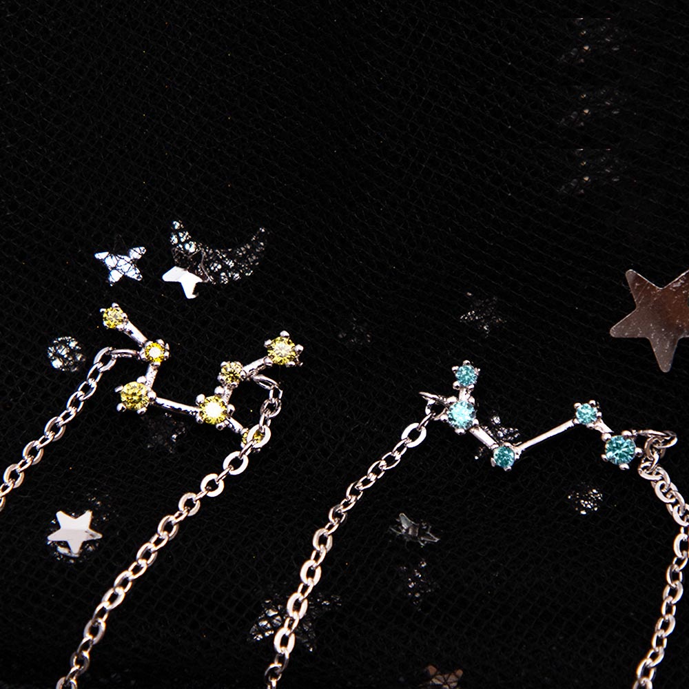 Zodiac Bracelet & Constellation Anklet with Birthstone - Star Style