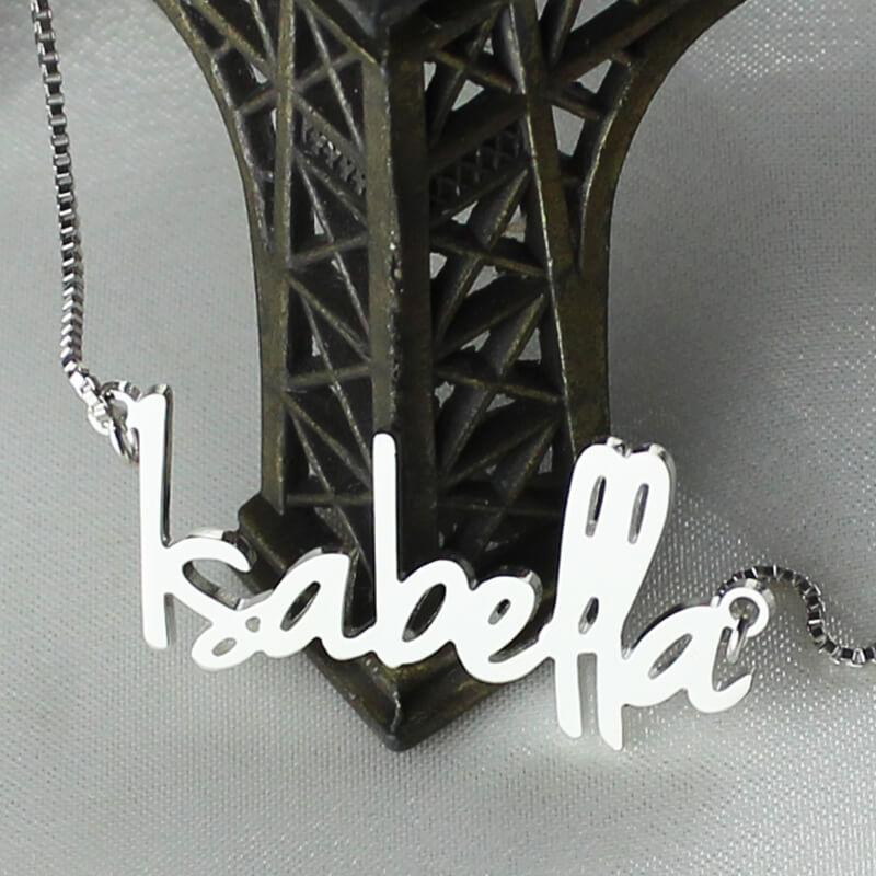 Small Name Necklace For Her Sterling Silver