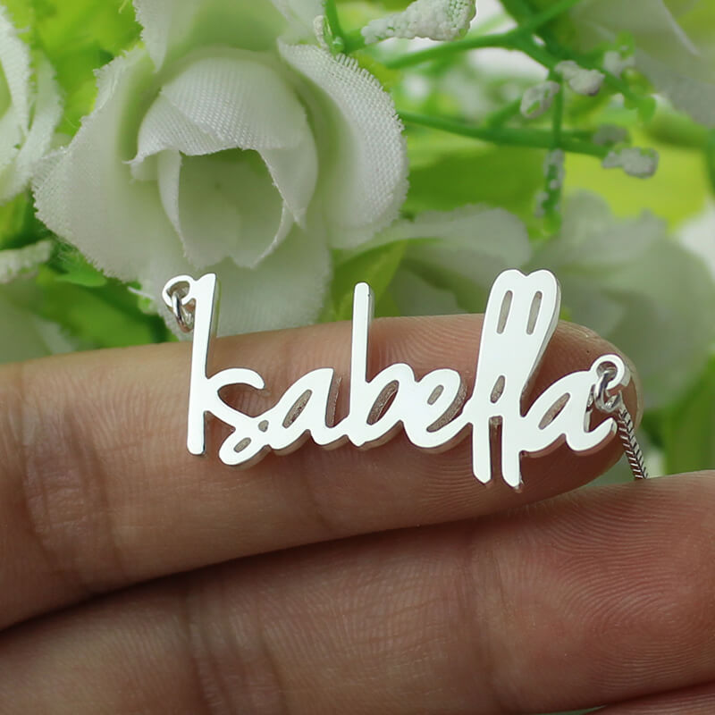 Small Name Necklace For Her Sterling Silver