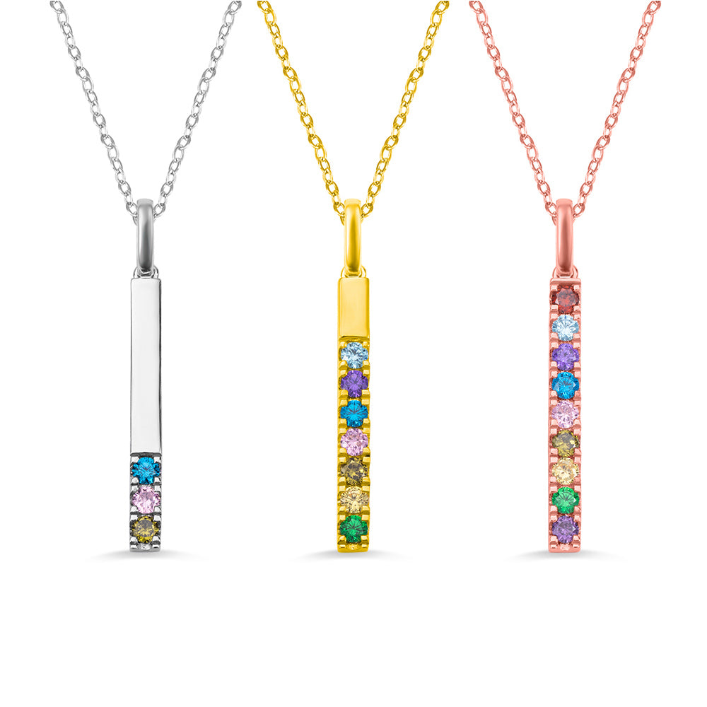 Customized Birthstones Bar Necklace