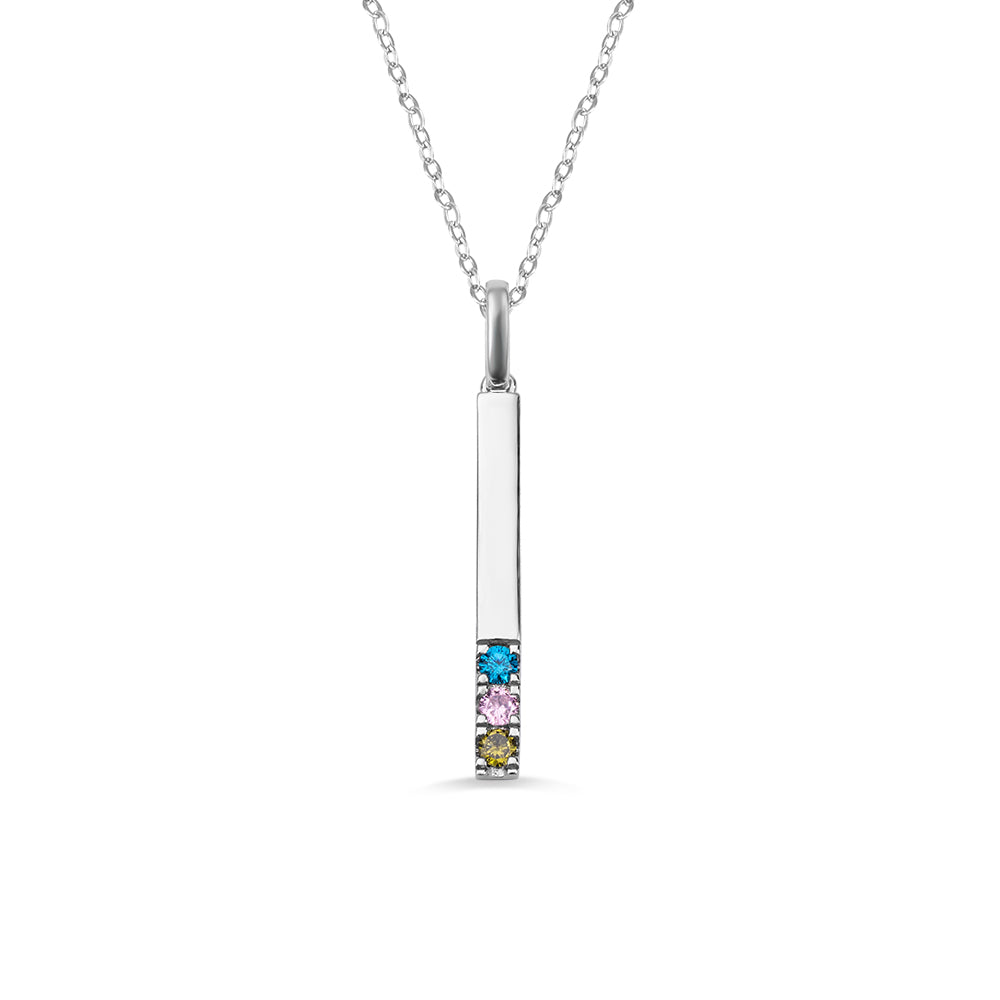 Customized Birthstones Bar Necklace