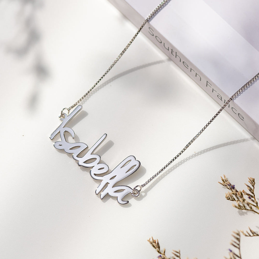 Small Name Necklace For Her Sterling Silver