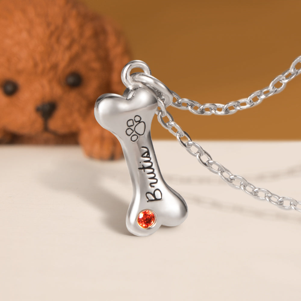 Personalized Exquisite 1-8 Name Dog Bone Necklace