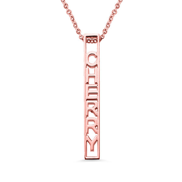 Personalized Special 3D Bar Necklace In Silver