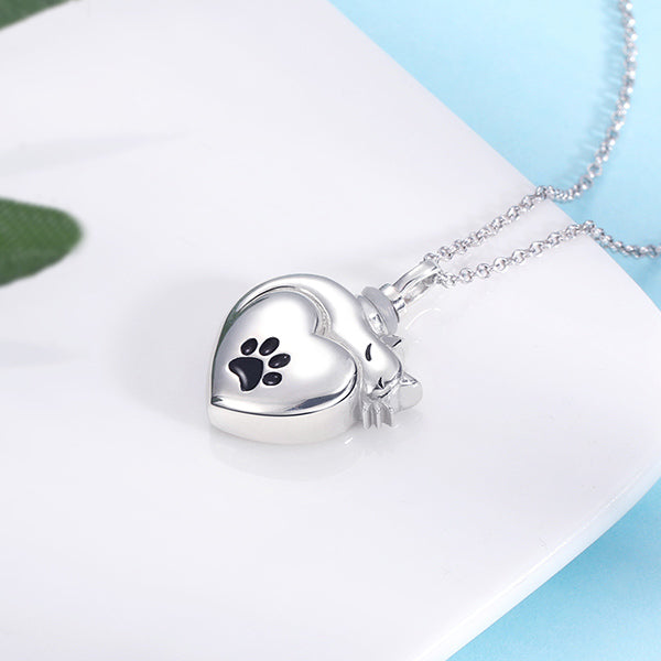 Engraved Pet Urn Cremation Necklace Sterling Silver