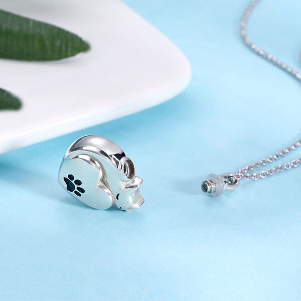 Engraved Pet Urn Cremation Necklace Sterling Silver