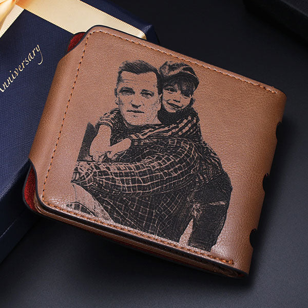 Personalized Photo Leather Wallet for Men