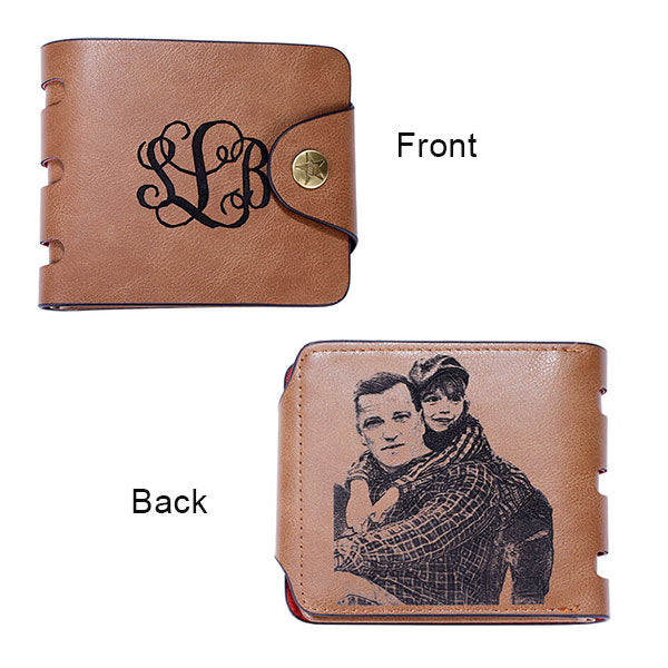 Personalized Photo Leather Wallet for Men