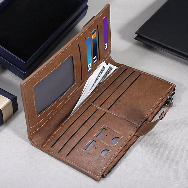 Personalized Cross Photo Leather Wallet for Men