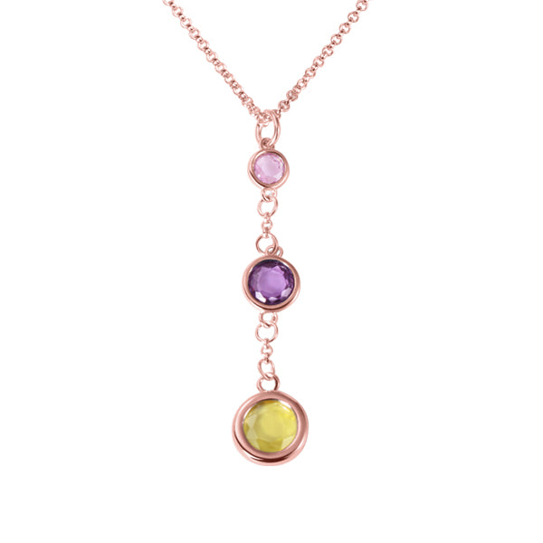 Personalized Three Generations Birthstone Necklace