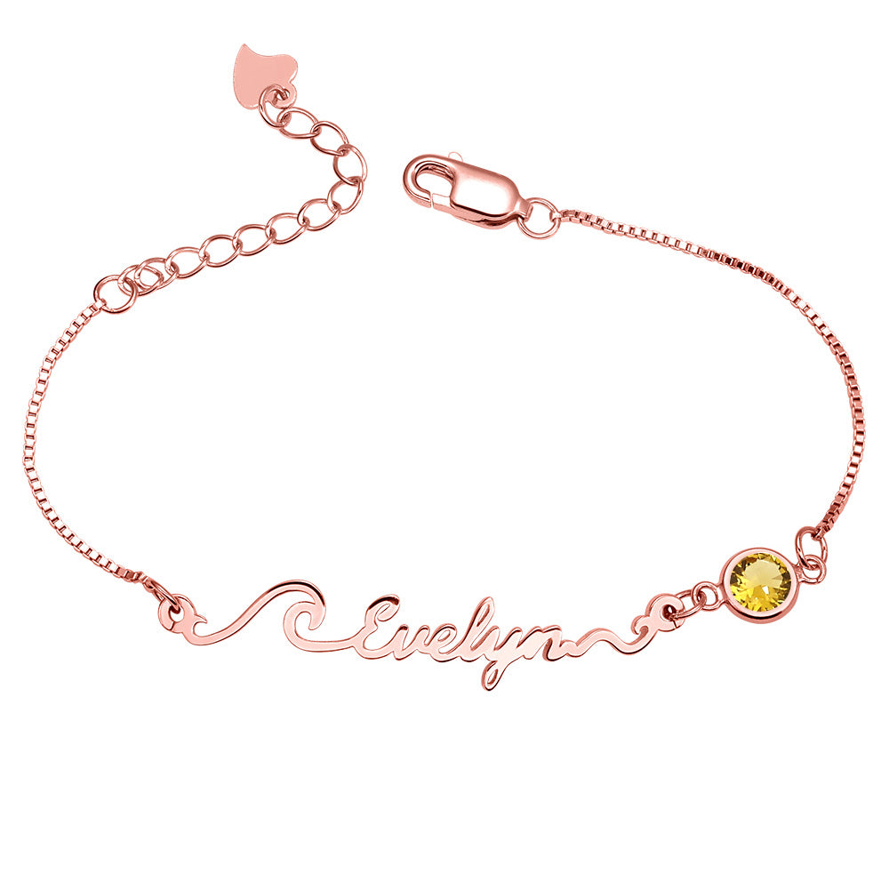 Personalized Wave Name Bracelet/Anklet