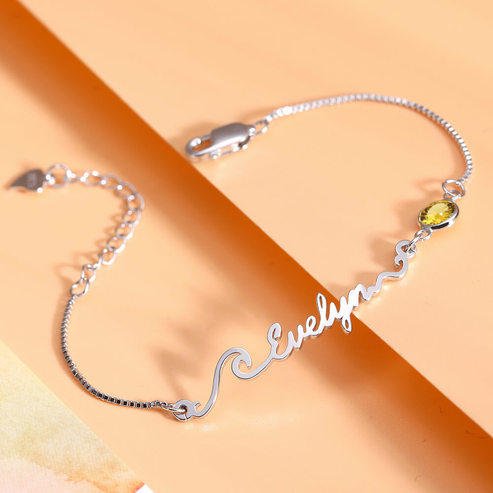 Personalized Wave Name Bracelet/Anklet