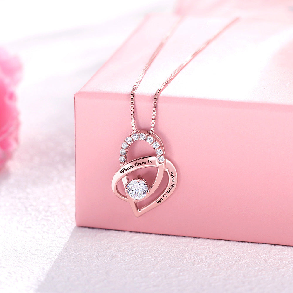 Personalized Heart Necklace With Birthstone