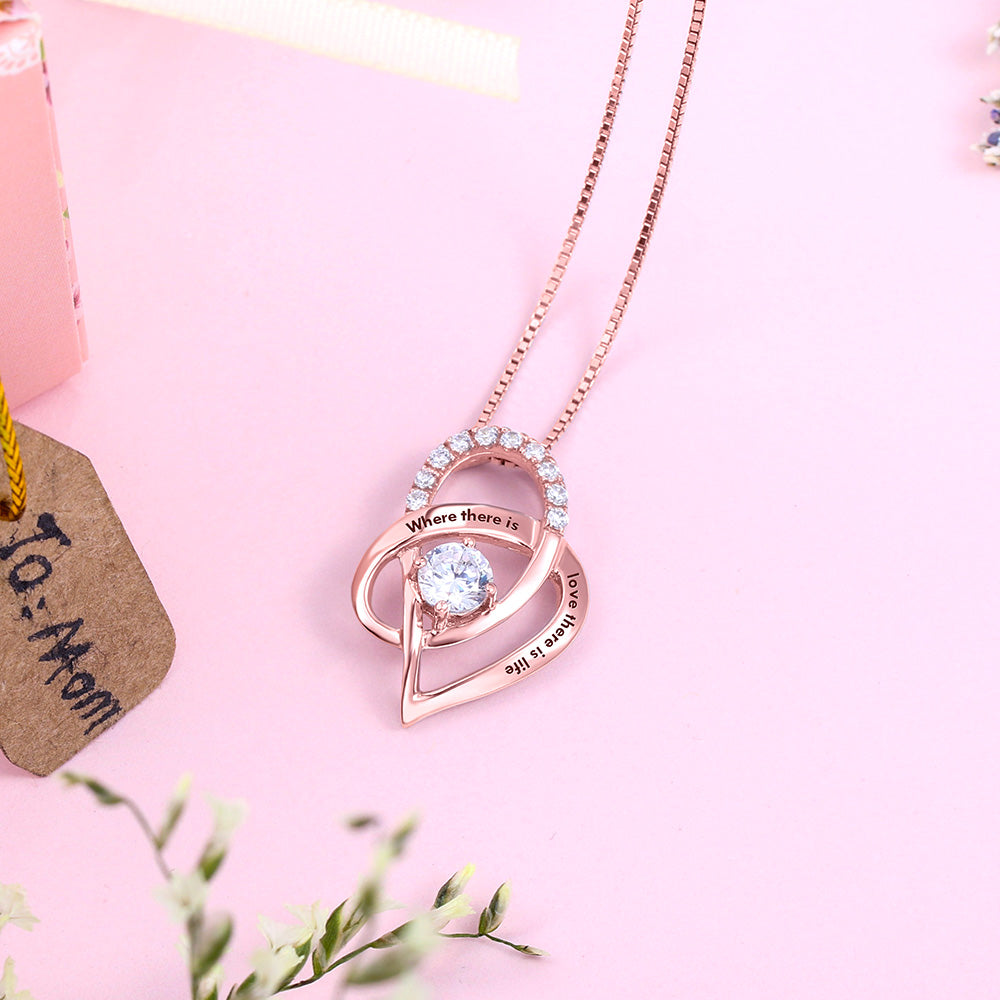 Personalized Heart Necklace With Birthstone