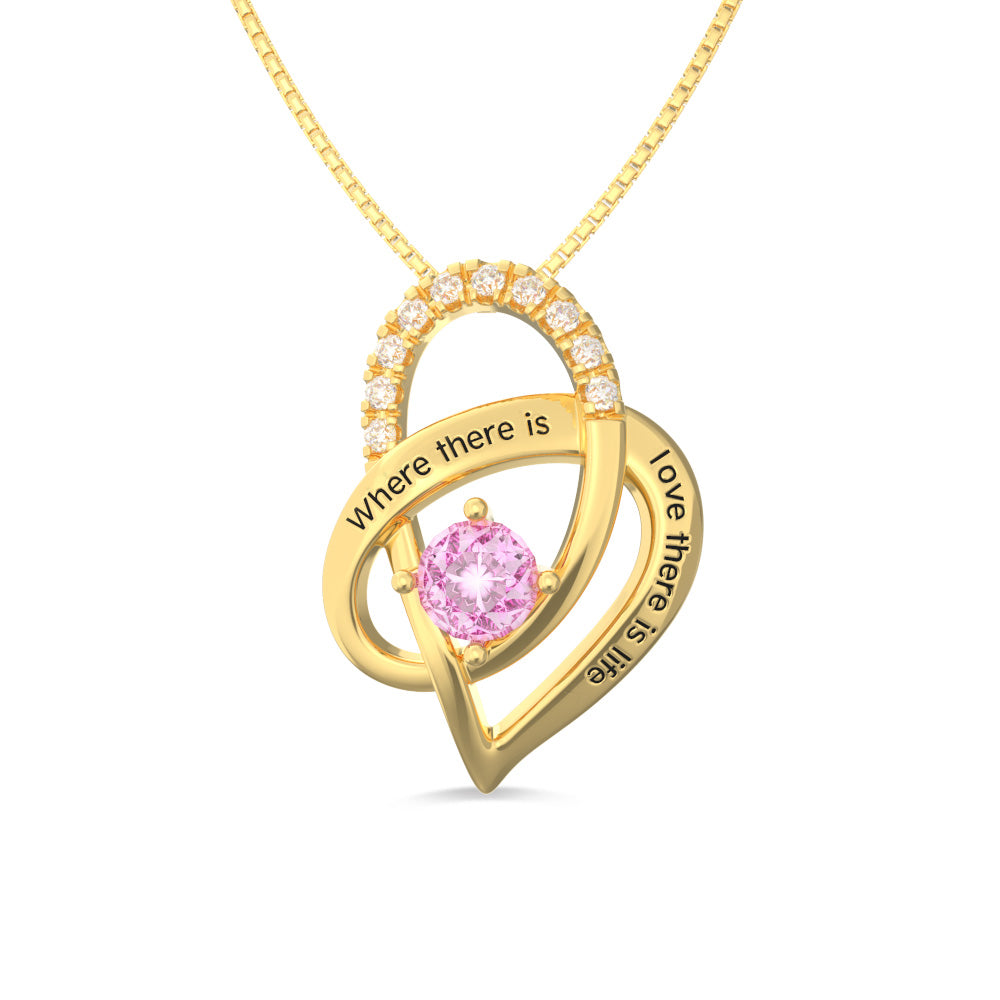 Personalized Heart Necklace With Birthstone