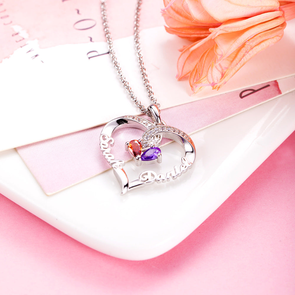 Twisted Together in Love Customized Birthstone Necklace