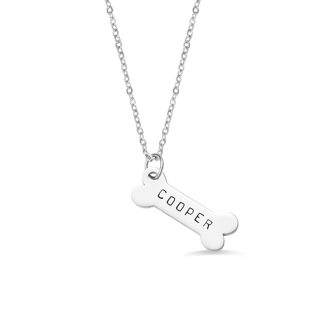 Personalized Collar Tag & Bone Necklace