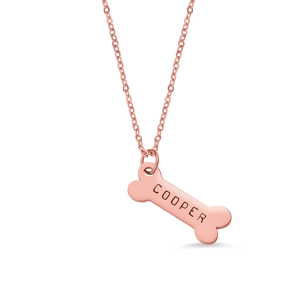 Personalized Collar Tag & Bone Necklace