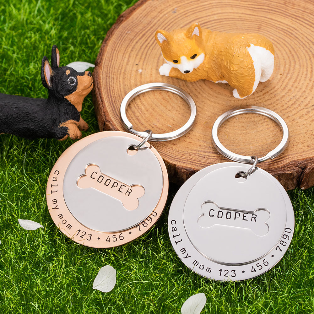 Personalized Collar Tag & Bone Necklace