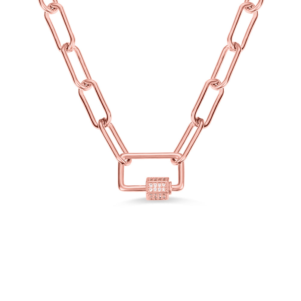 Customized Screw Clasp Paperclip Chain Necklace