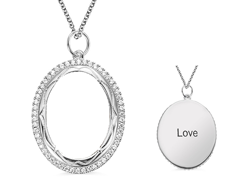 Custom Photo Necklace with Engraving/Sterling Silver 925 Necklace