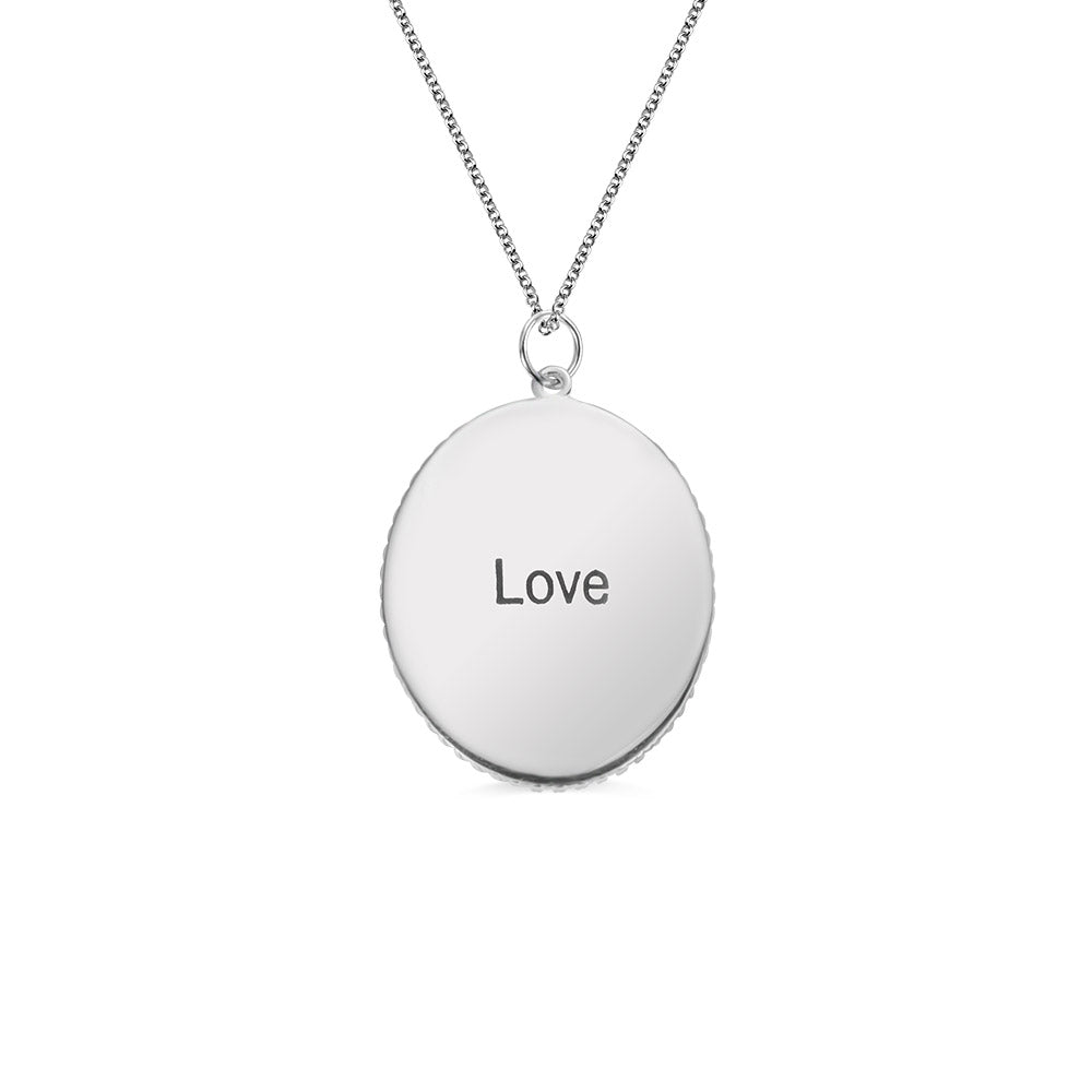 Custom Photo Necklace with Engraving/Sterling Silver 925 Necklace