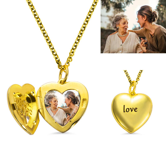 Custom Photo Heart Necklace for Mother